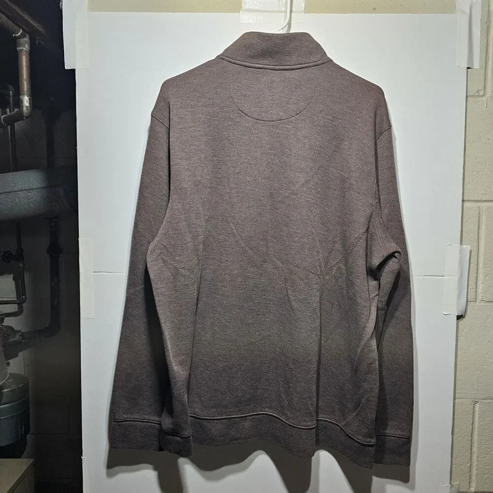 Croft & Barrow Mens Easy Care Extra Soft 1/4 Zip Pullover, Brown,Large